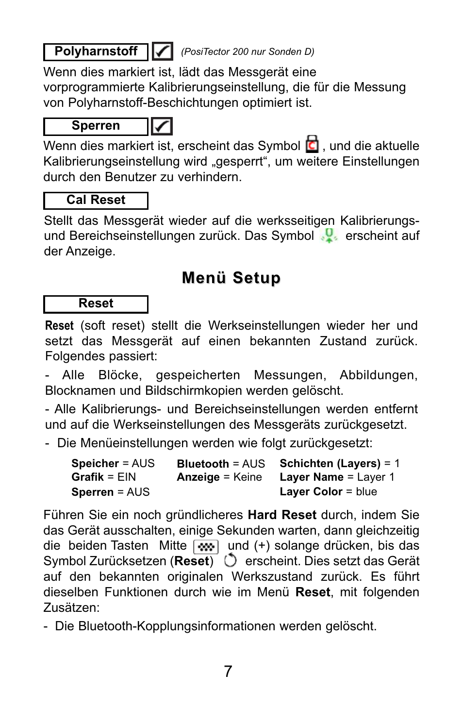 Menü setup | DeFelsko PosiTector 200 v.3.0 Quick Guide User Manual | Page 35 / 57