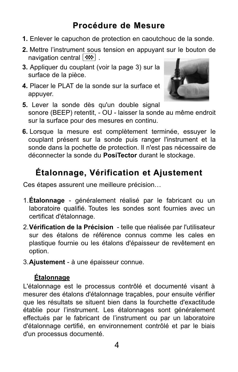 Procédure de mesure | DeFelsko PosiTector 200 v.3.0 Quick Guide User Manual | Page 46 / 57