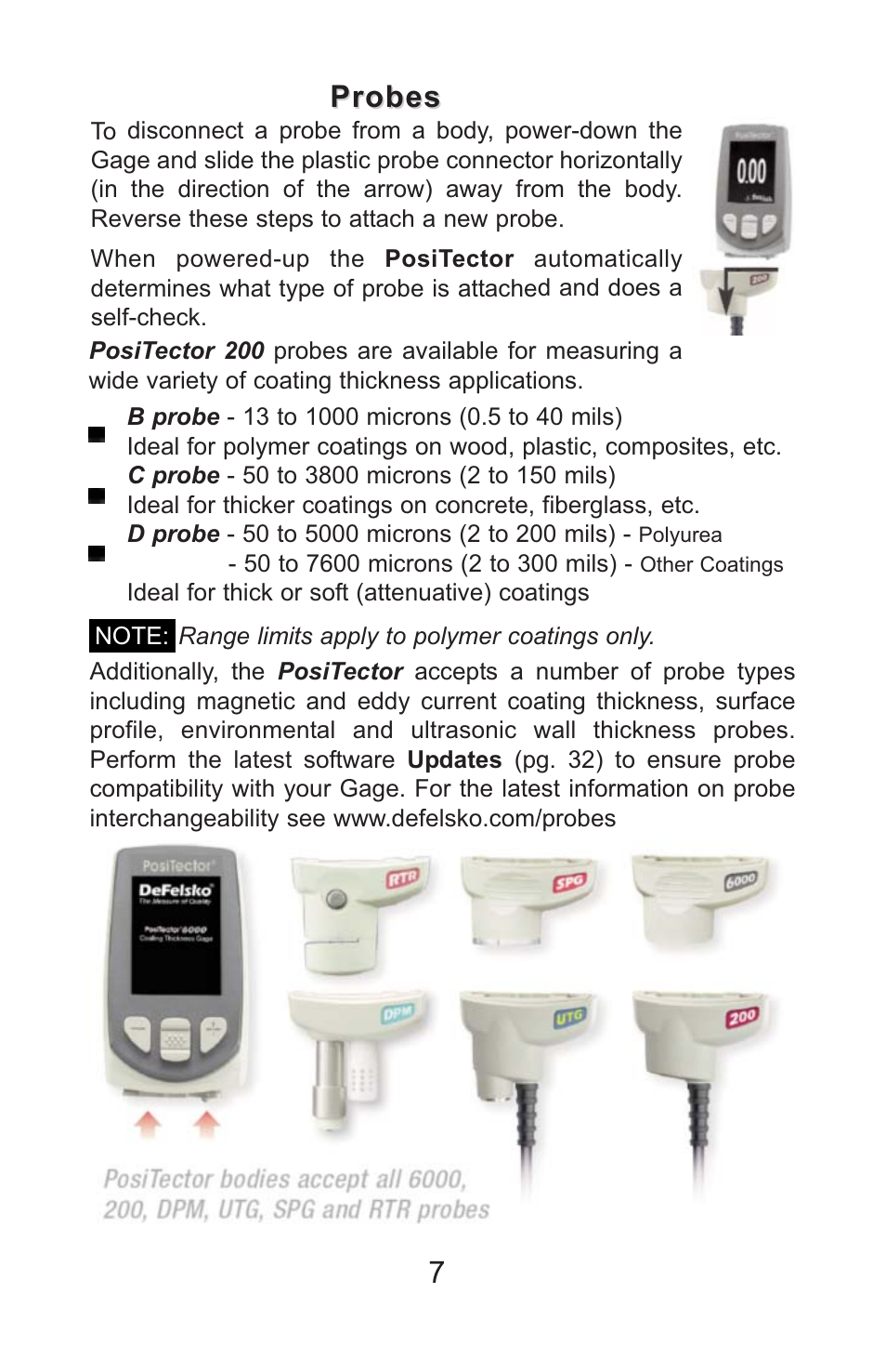 7probes probes | DeFelsko PosiTector 200 v.3.1 Full Manual User Manual | Page 7 / 40