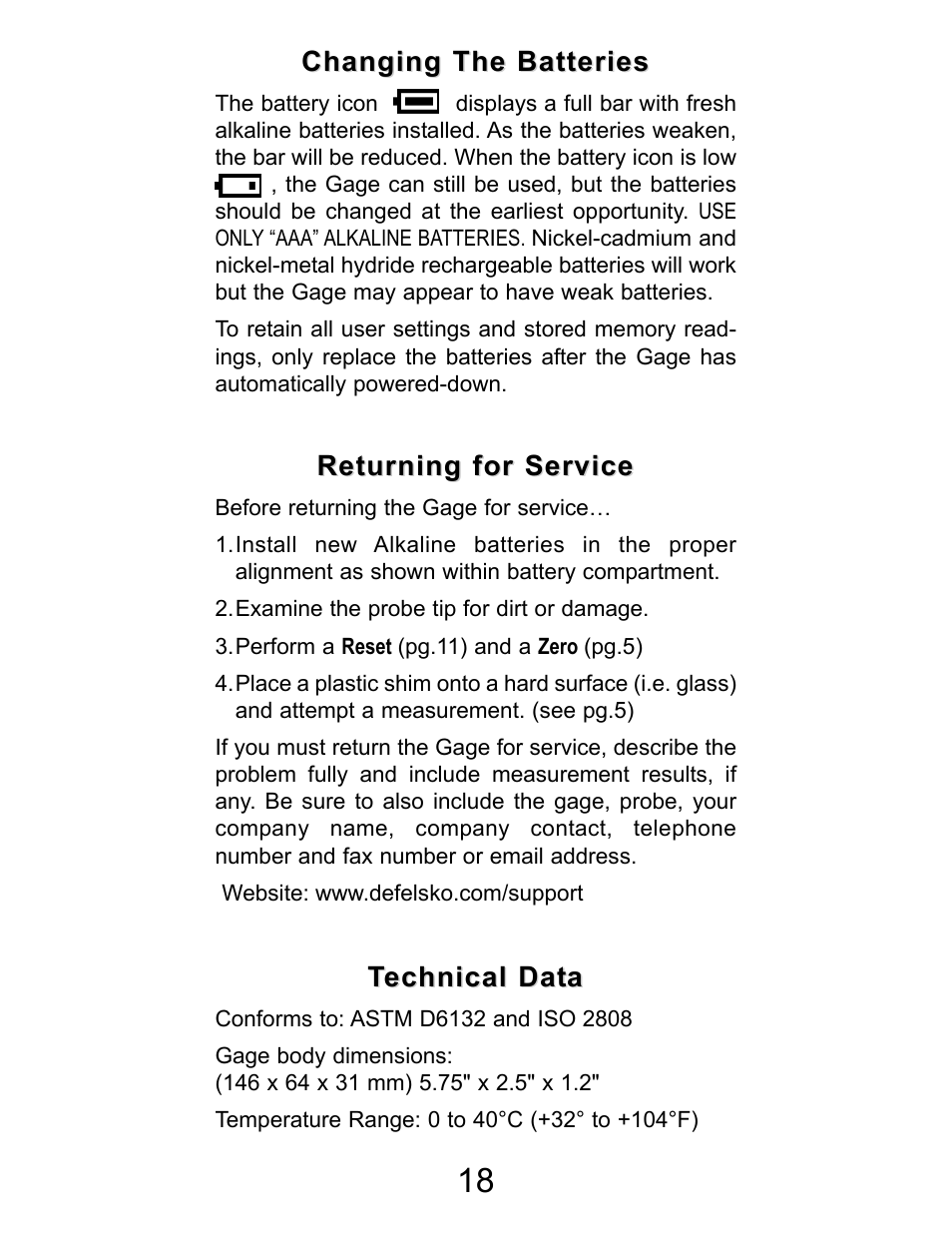 DeFelsko PosiTector 200 v.2.0 User Manual | Page 18 / 20