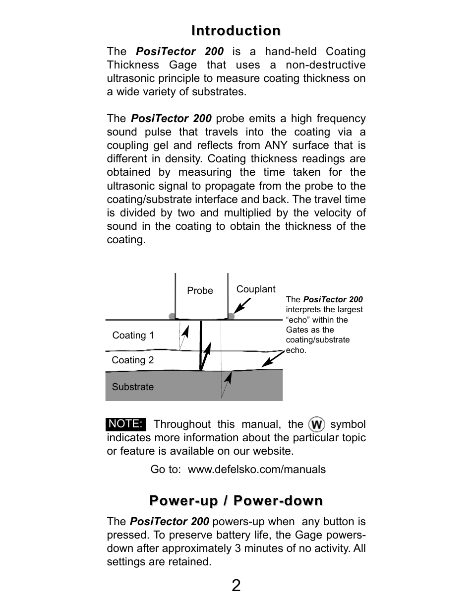 Introduction | DeFelsko PosiTector 200 v.2.0 User Manual | Page 2 / 20