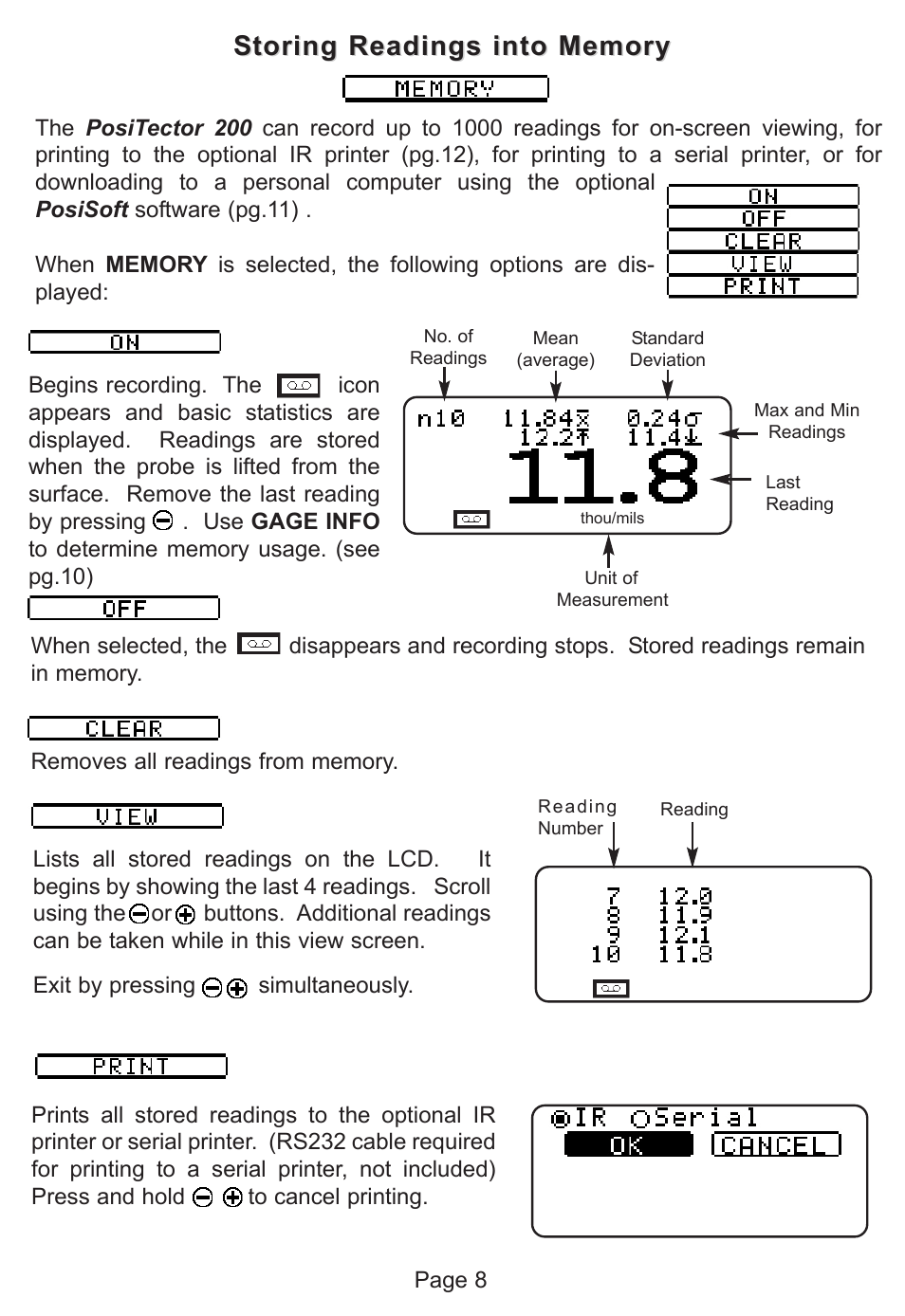 DeFelsko PosiTector 200 v.1.2 User Manual | Page 8 / 20