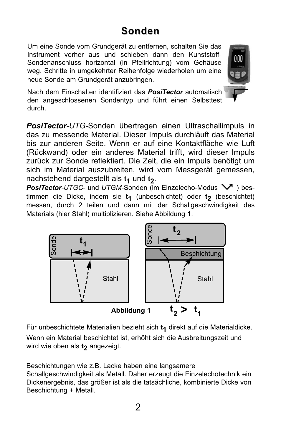 Sonden | DeFelsko PosiTector UTG v.3.0 Quick Guide User Manual | Page 29 / 53