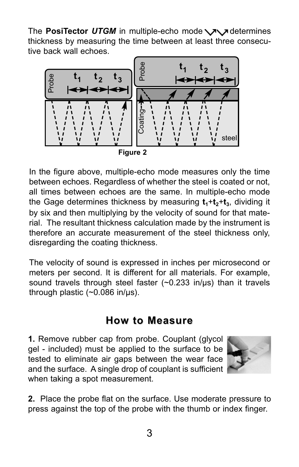 3how to measure how to measure | DeFelsko PosiTector UTG v.3.0 Quick Guide User Manual | Page 4 / 53