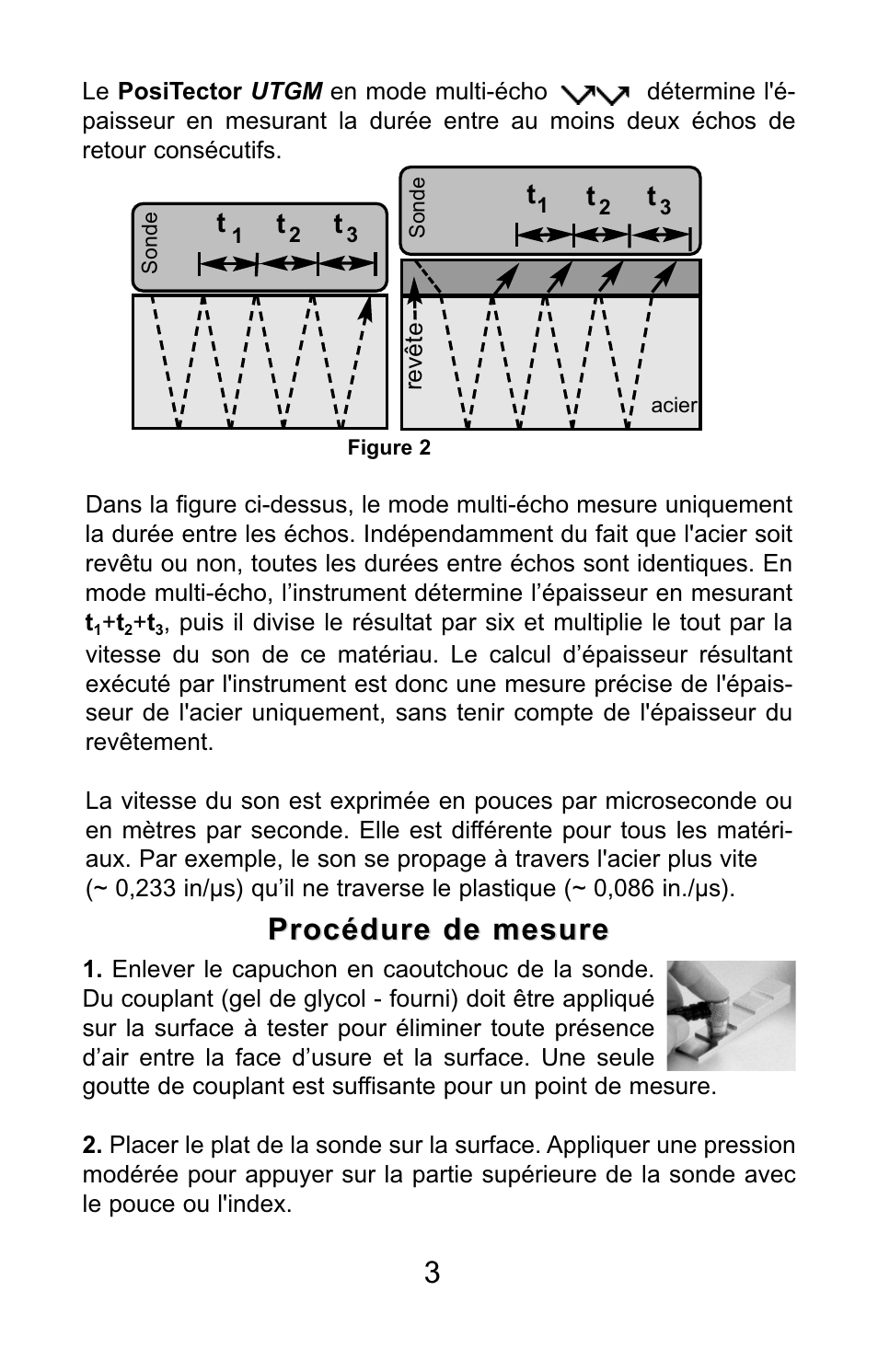3procédure de mesure procédure de mesure | DeFelsko PosiTector UTG v.3.0 Quick Guide User Manual | Page 43 / 53