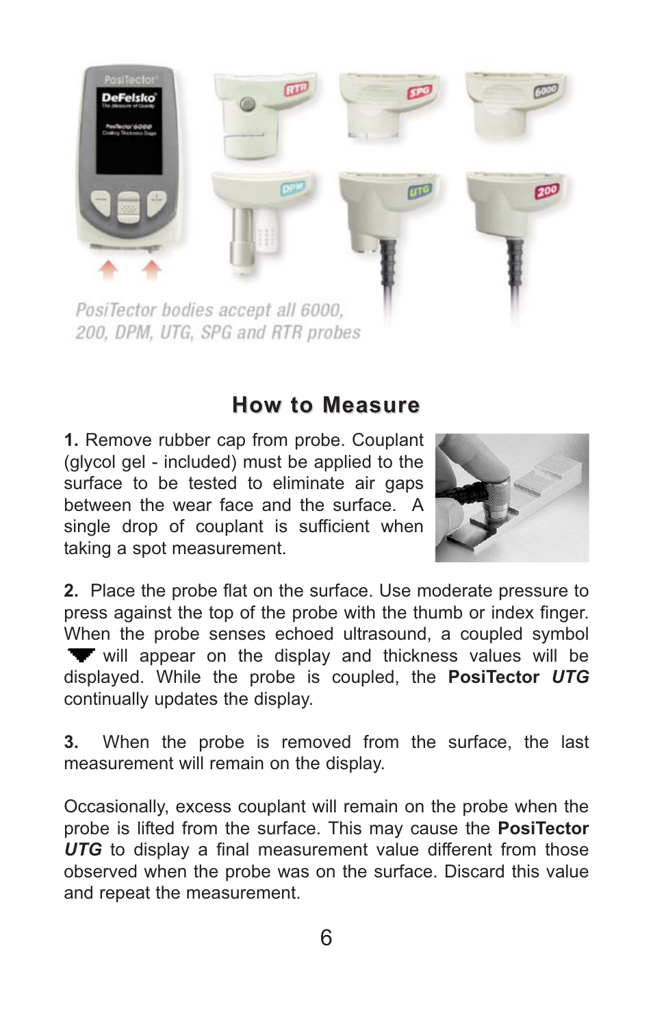 6how to measure how to measure | DeFelsko PosiTector UTG v.3.1 Full Manual User Manual | Page 9 / 48