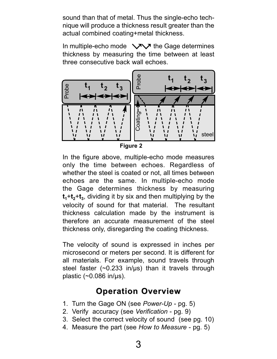 Operation overview | DeFelsko PosiTector UTG v.2.2 User Manual | Page 3 / 20