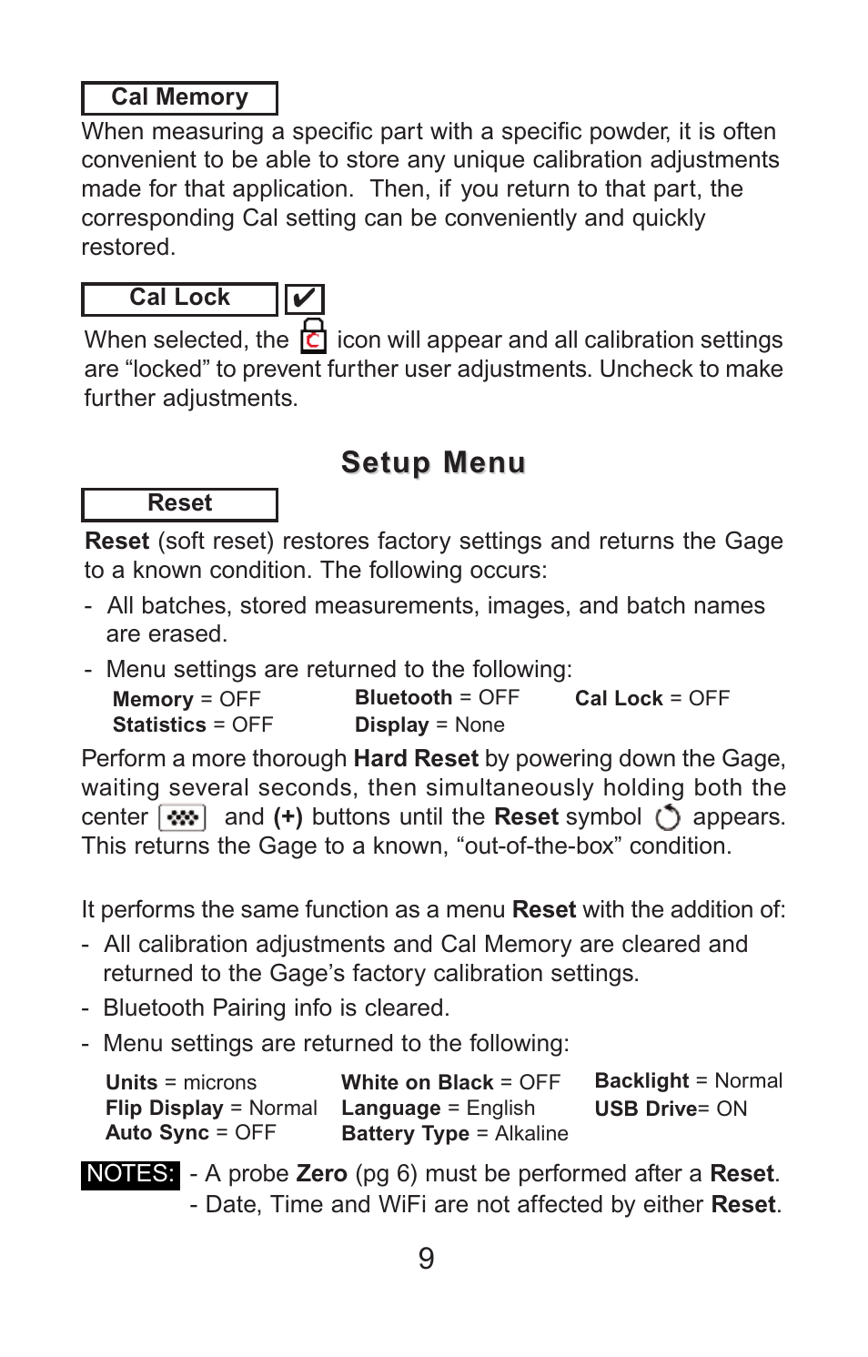 Setup menu | DeFelsko PosiTector PC v.2.0 User Manual | Page 10 / 66