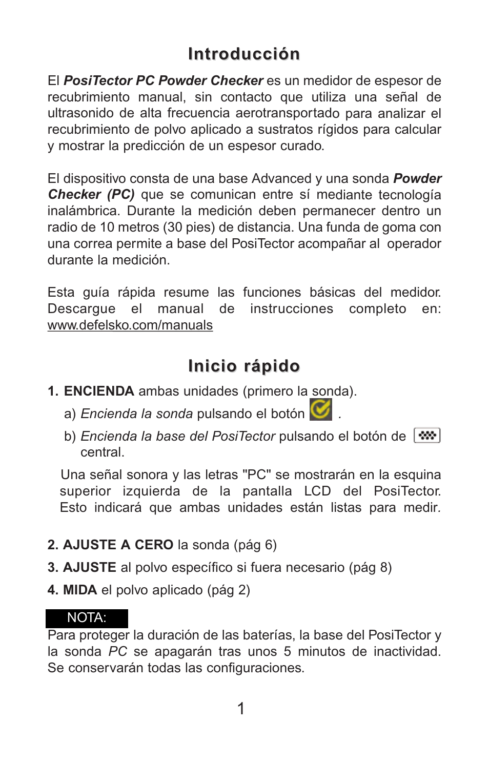 1introducción introducción, Inicio rápido | DeFelsko PosiTector PC v.2.0 User Manual | Page 19 / 66