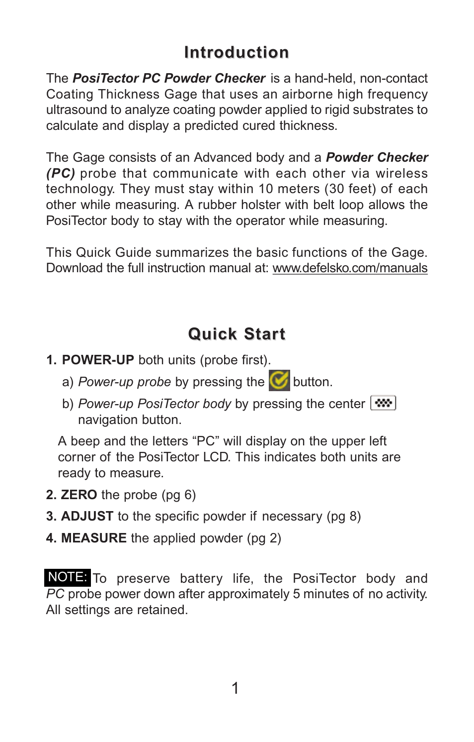 Introduction, Quick start | DeFelsko PosiTector PC v.2.0 User Manual | Page 2 / 66
