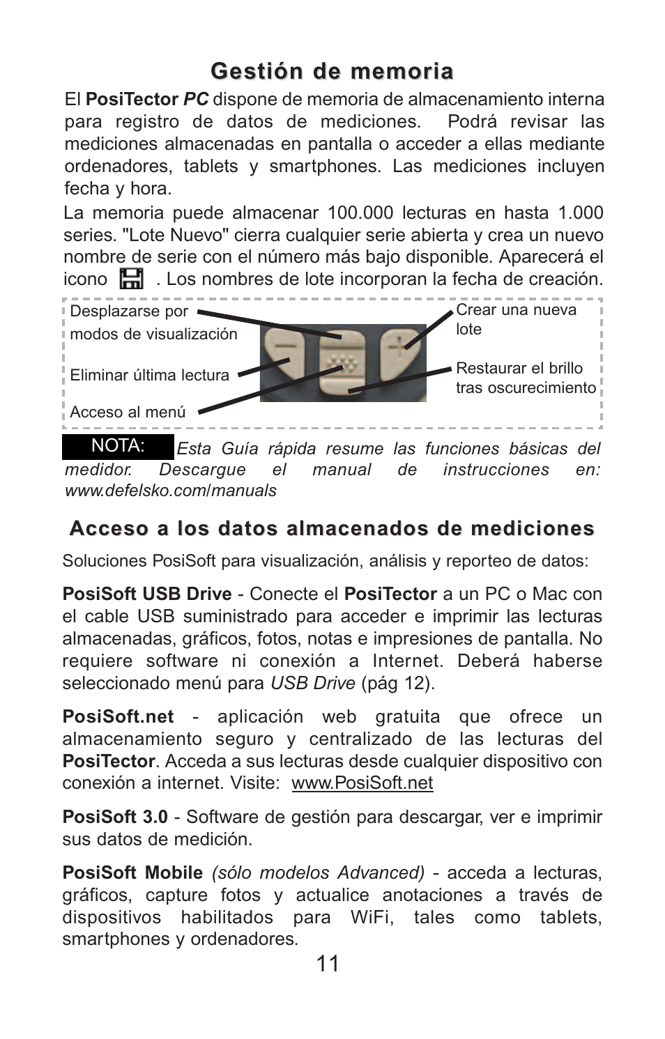 Acceso a los datos almacenados de mediciones | DeFelsko PosiTector PC v.2.0 User Manual | Page 29 / 66
