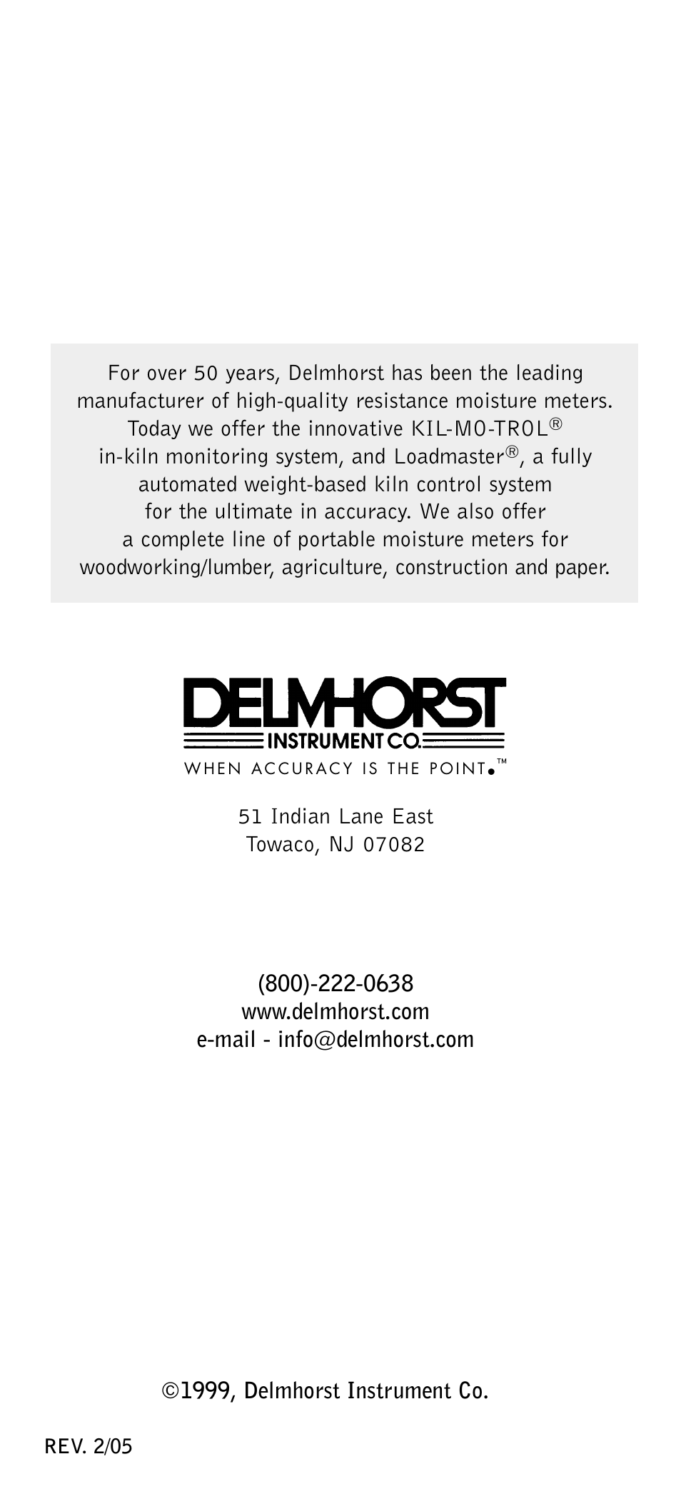 Delmhorst Instrument BD-10 User Manual | Page 15 / 16