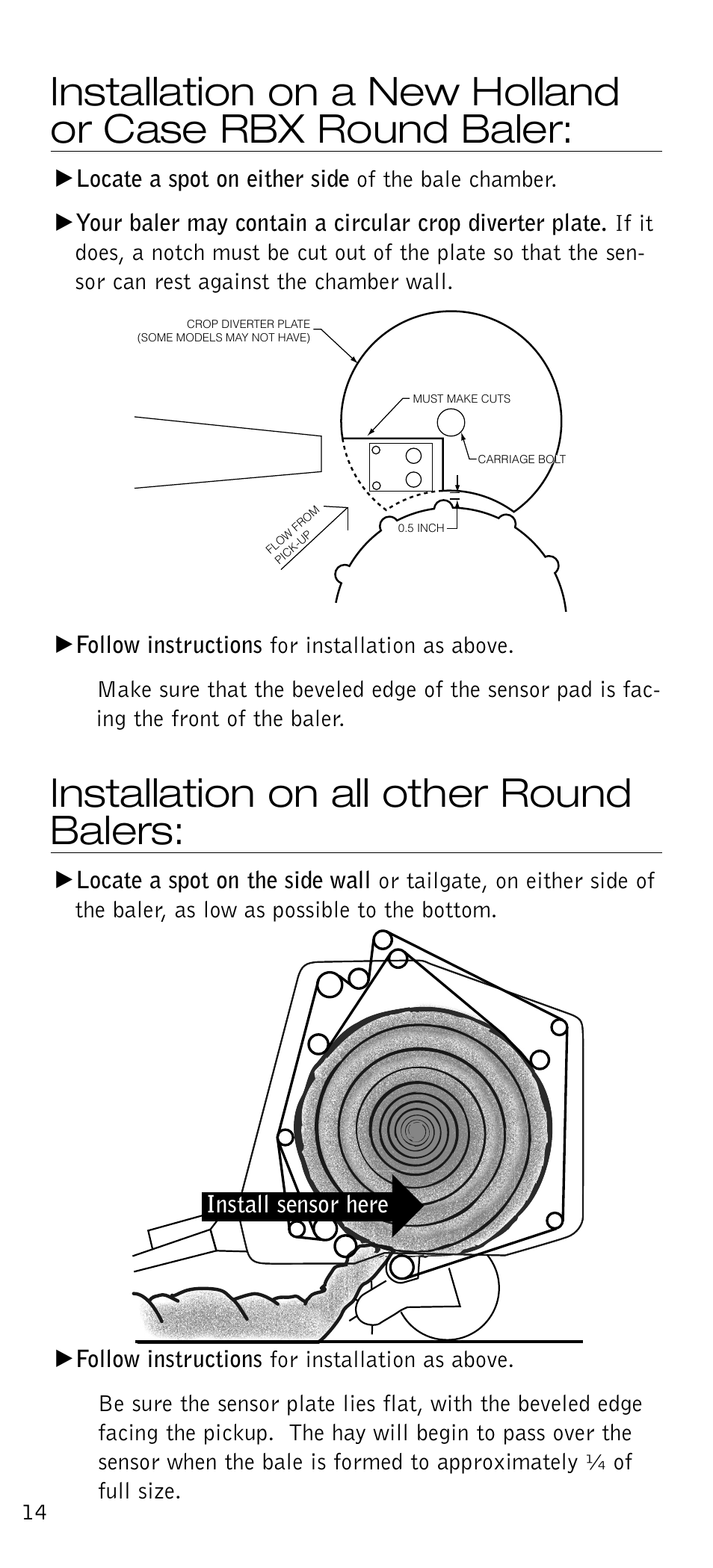 Installation on all other round balers | Delmhorst Instrument FX-2000 User Manual | Page 16 / 20