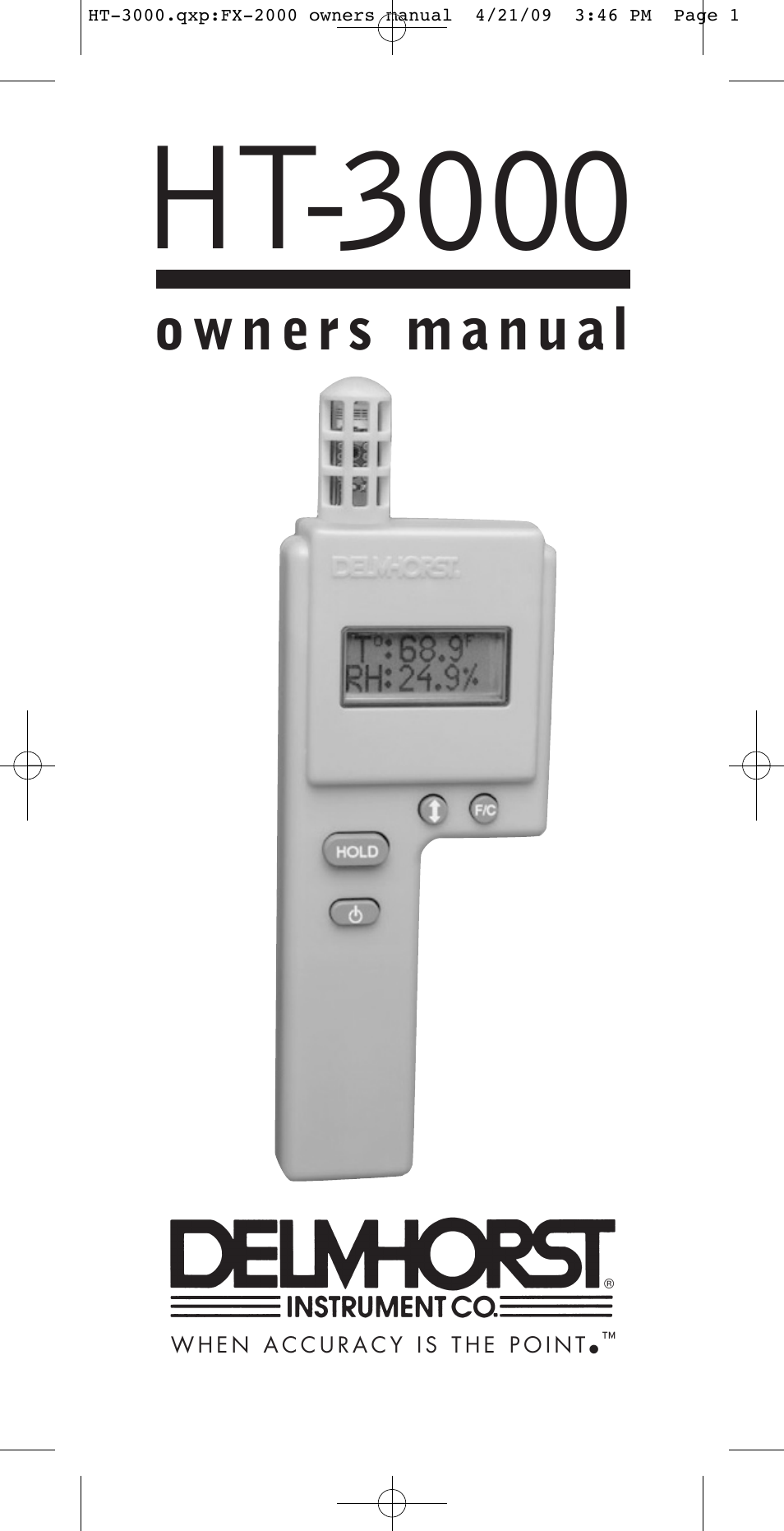 Delmhorst Instrument HT-3000 User Manual | 10 pages
