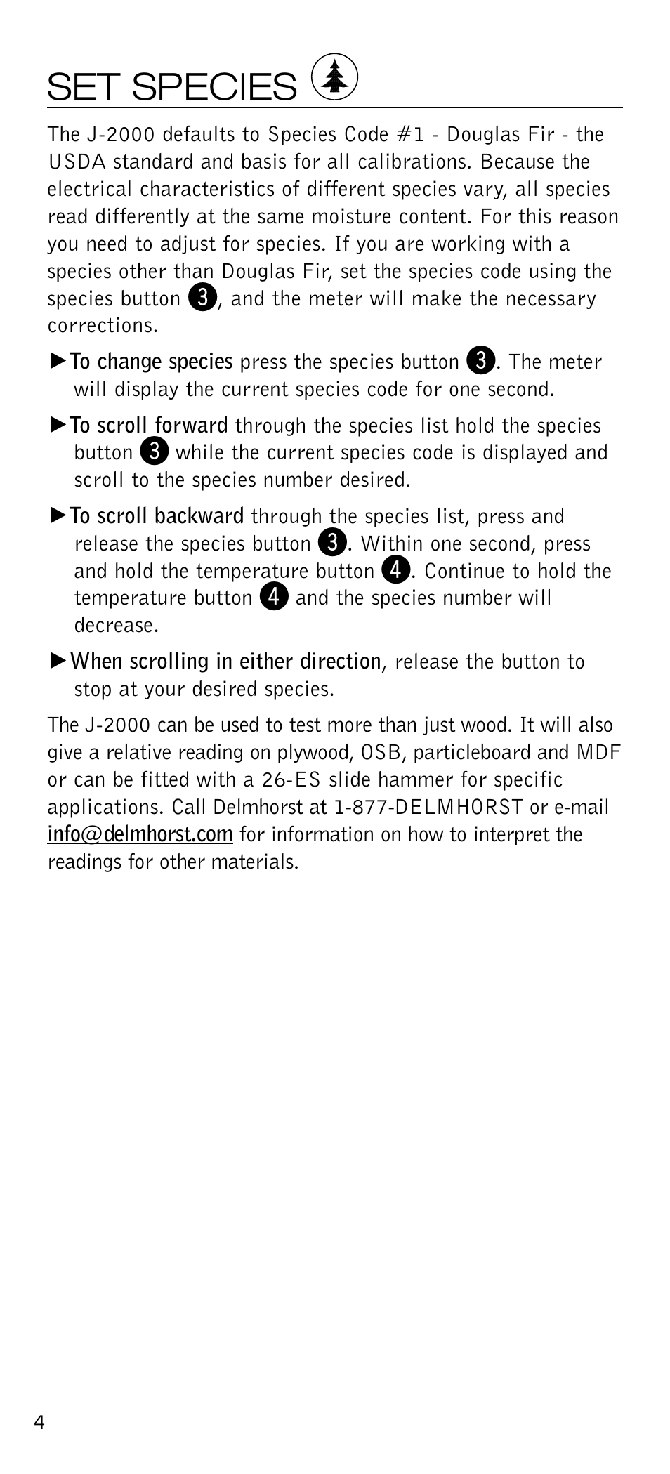Set species | Delmhorst Instrument J-2000 User Manual | Page 5 / 13