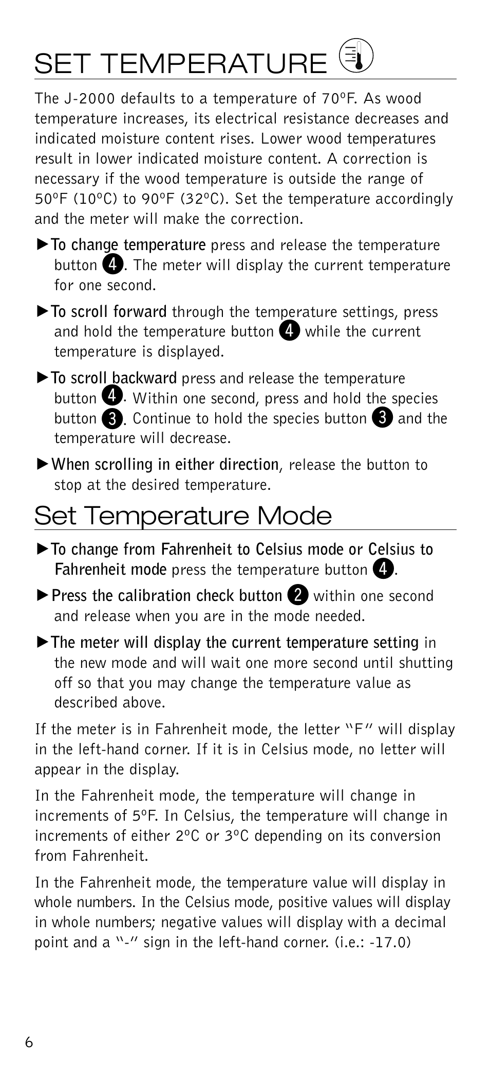 Set temperature, Set temperature mode | Delmhorst Instrument J-2000 User Manual | Page 7 / 13