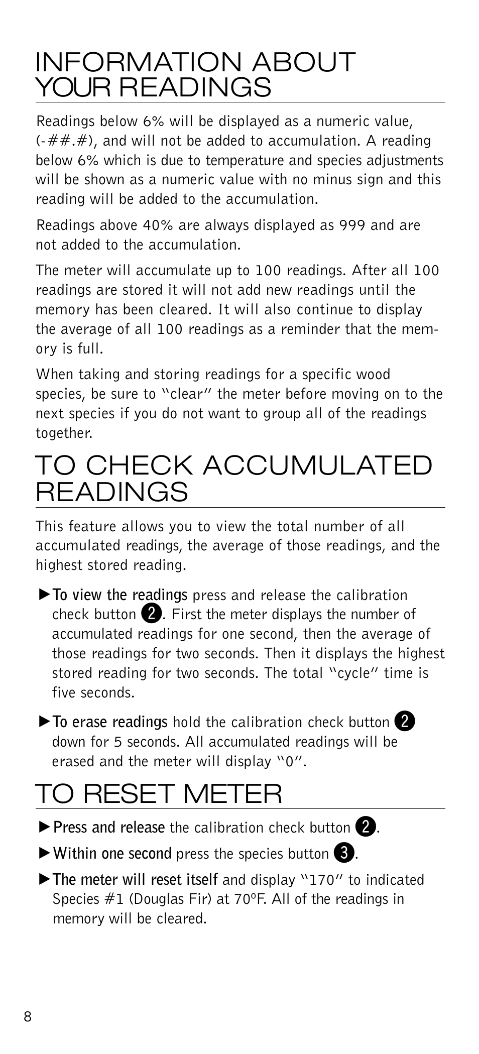 Information about your readings | Delmhorst Instrument J-2000 User Manual | Page 9 / 13