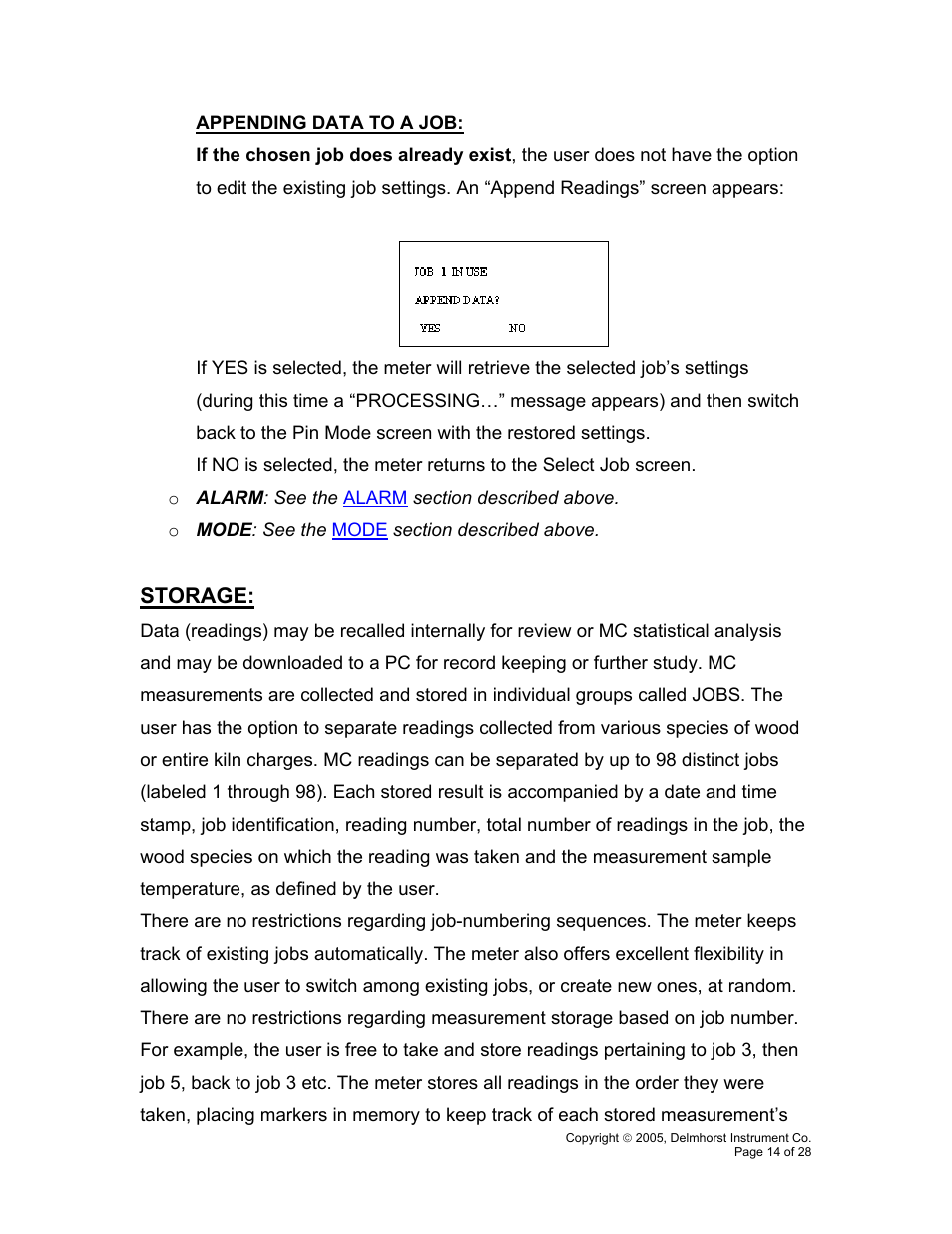 Storage | Delmhorst Instrument RDM-3P User Manual | Page 17 / 31