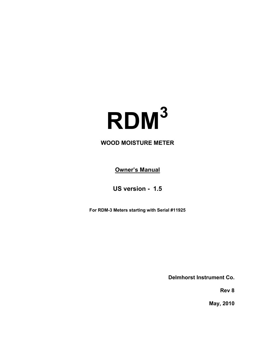 Delmhorst Instrument RDM-3P User Manual | Page 4 / 31