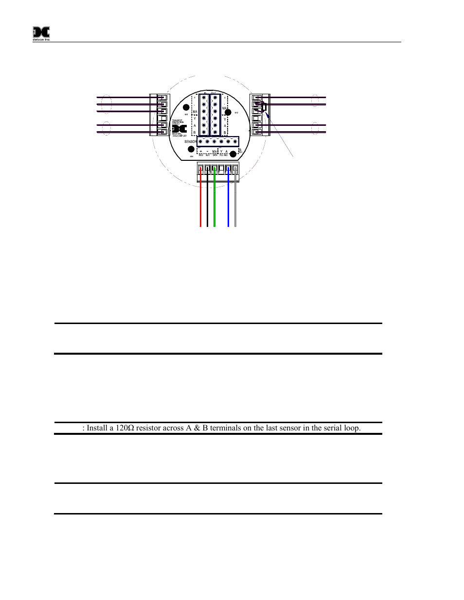 7 initial start up, Figure 8 sensor wire connections | Detcon TP-700 User Manual | Page 14 / 48