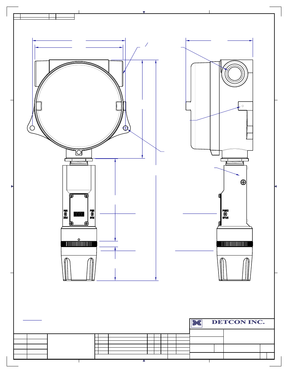 Sensor assembly, Splash gaurd, 3" typ | Fp-700 series with detcon aluminum, Junction-box | Detcon TP-700 User Manual | Page 47 / 48