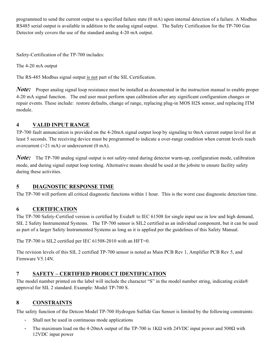 Detcon TP-700 SIL 2 Safety Manual User Manual | Page 2 / 6