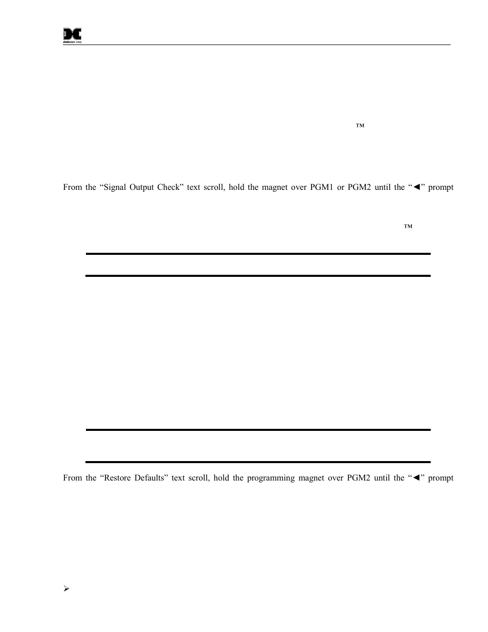 Signal output check, Restore factory defaults | Detcon FP-700 User Manual | Page 27 / 50