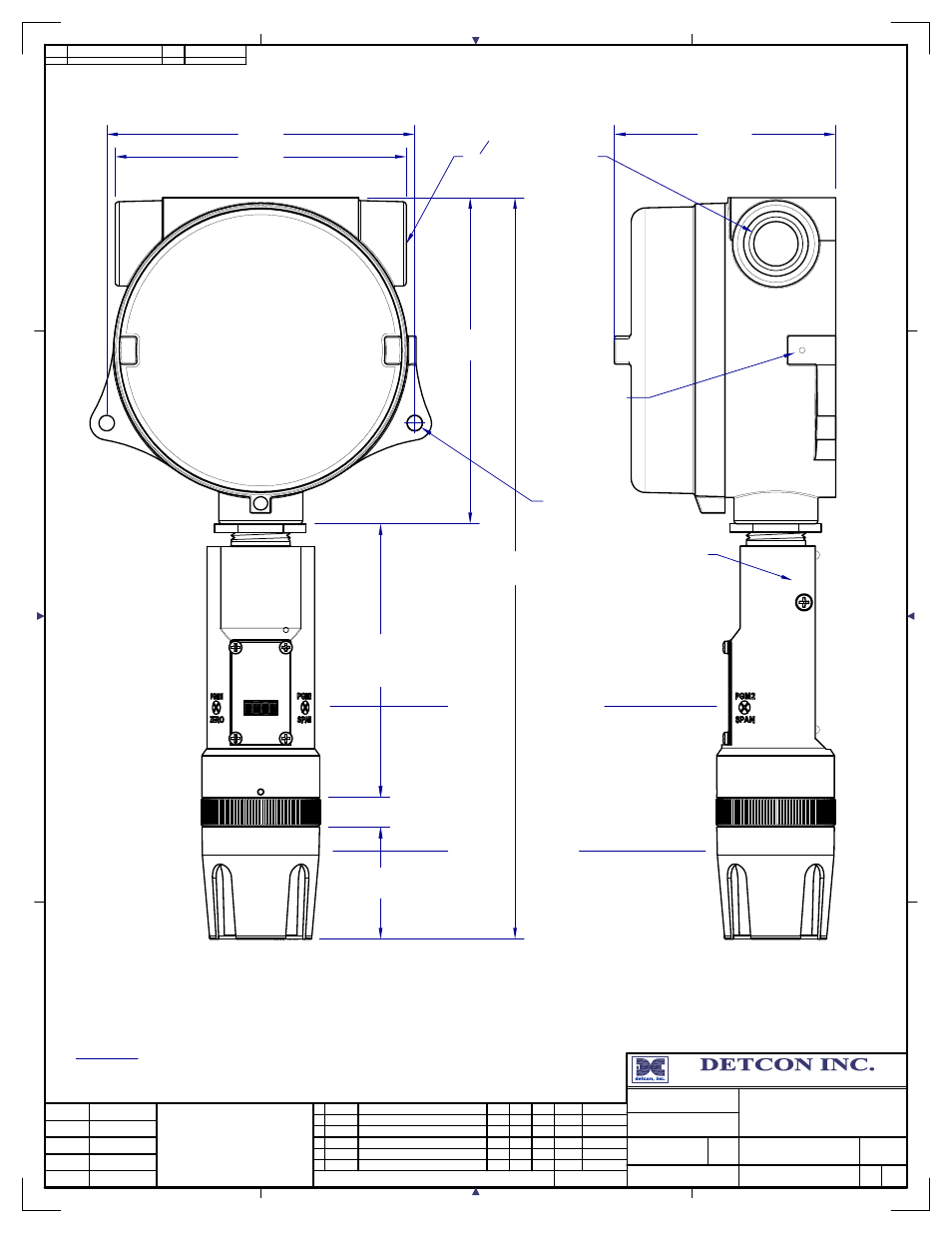 Sensor assembly, Splash gaurd, 25" typ | Dm-700 series with detcon aluminum junction-box | Detcon DM-700 User Manual | Page 57 / 58