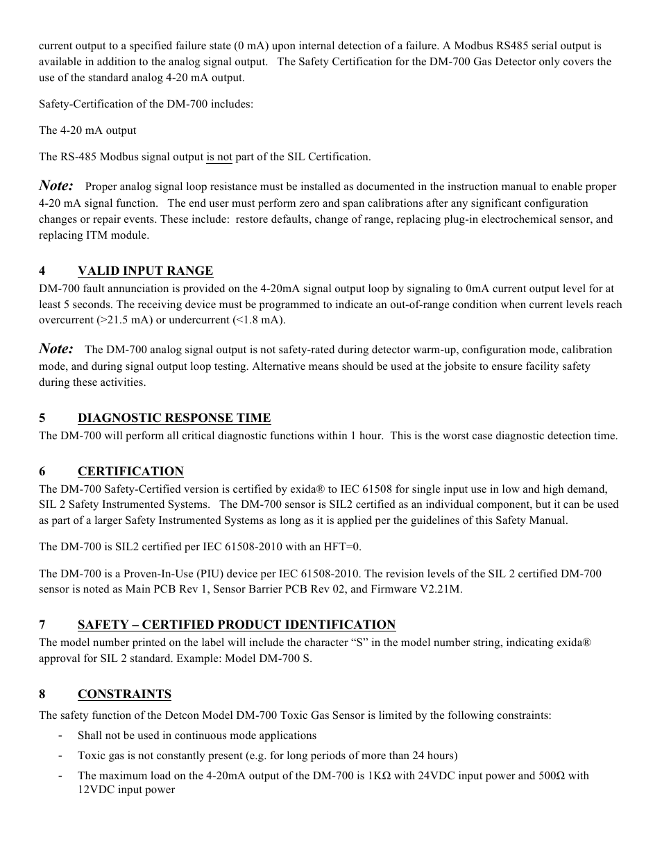 Detcon DM-700 SIL 2 Safety Manual User Manual | Page 2 / 6