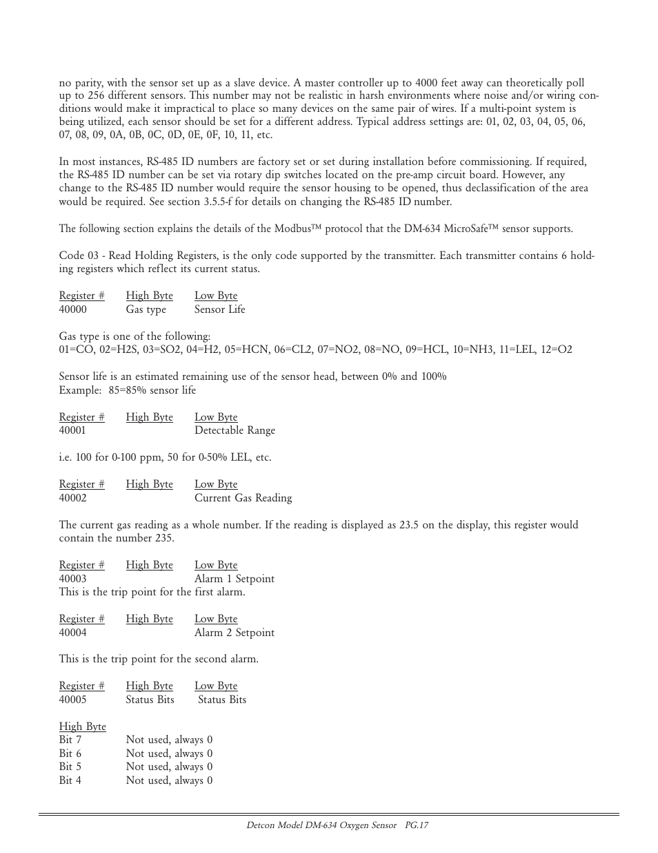 Detcon DM-634 User Manual | Page 17 / 21