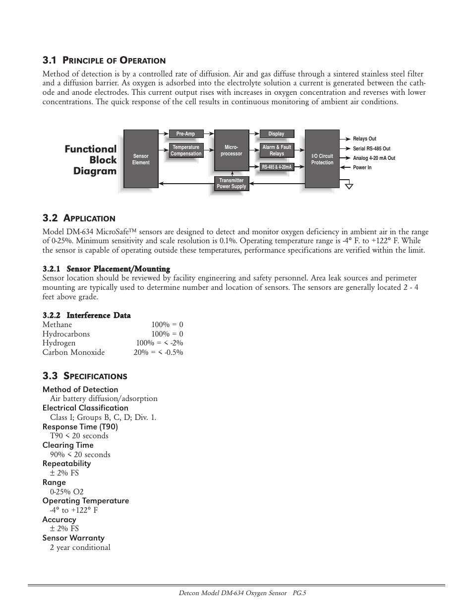 Functional block diagram functional block diagram | Detcon DM-634 User Manual | Page 5 / 21