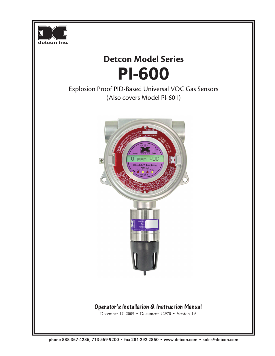 Detcon PI-600 User Manual | 37 pages