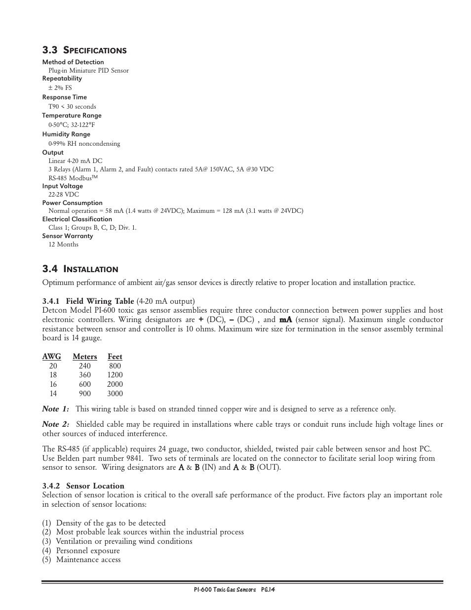 Detcon PI-600 User Manual | Page 14 / 37