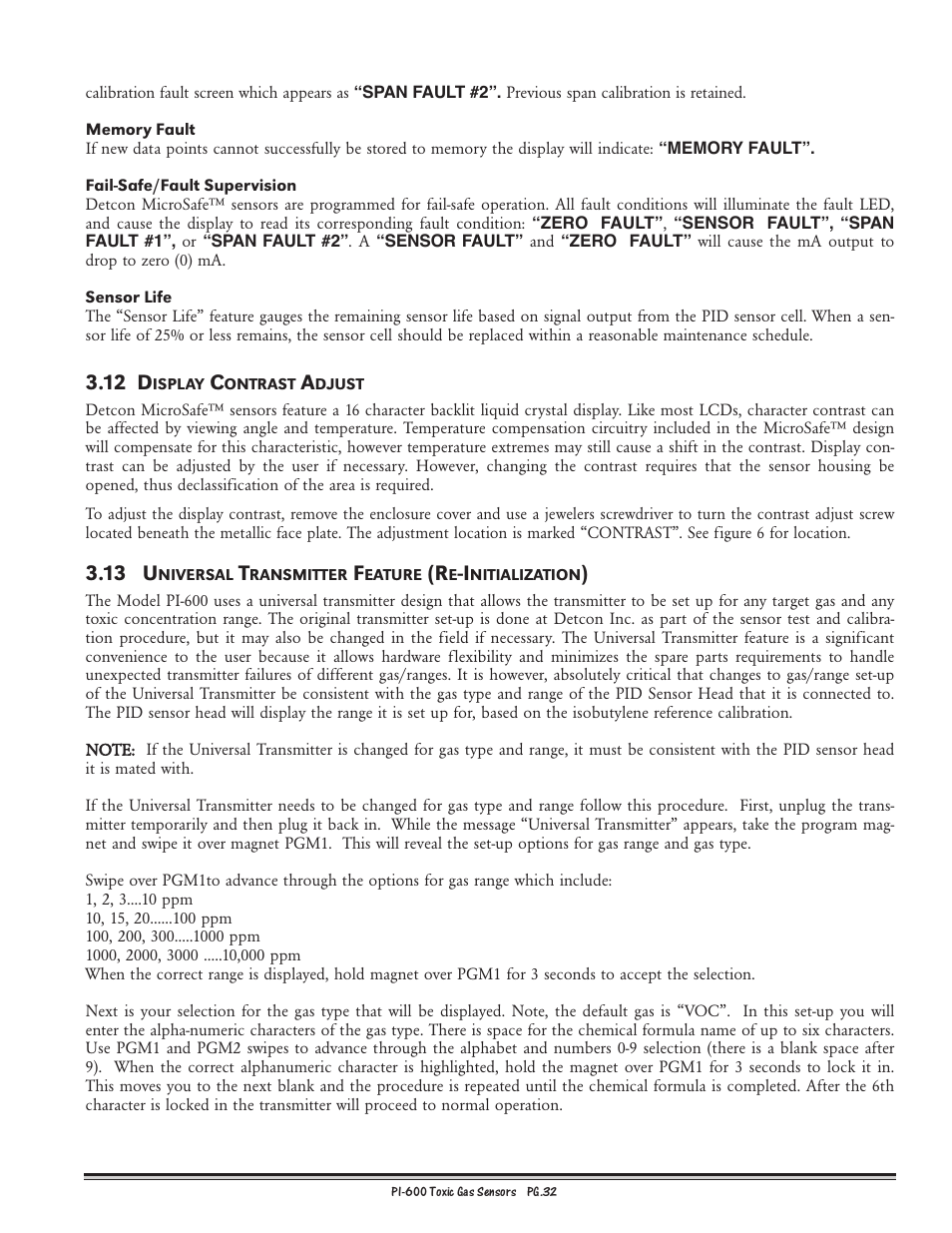 12 d, 13 u | Detcon PI-600 User Manual | Page 32 / 37
