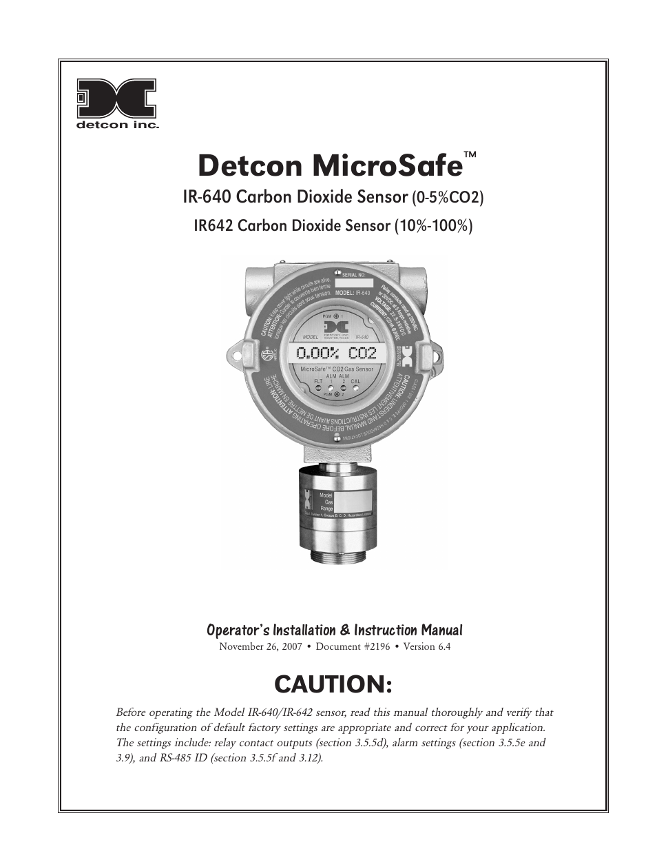 Detcon IR-642 User Manual | 24 pages