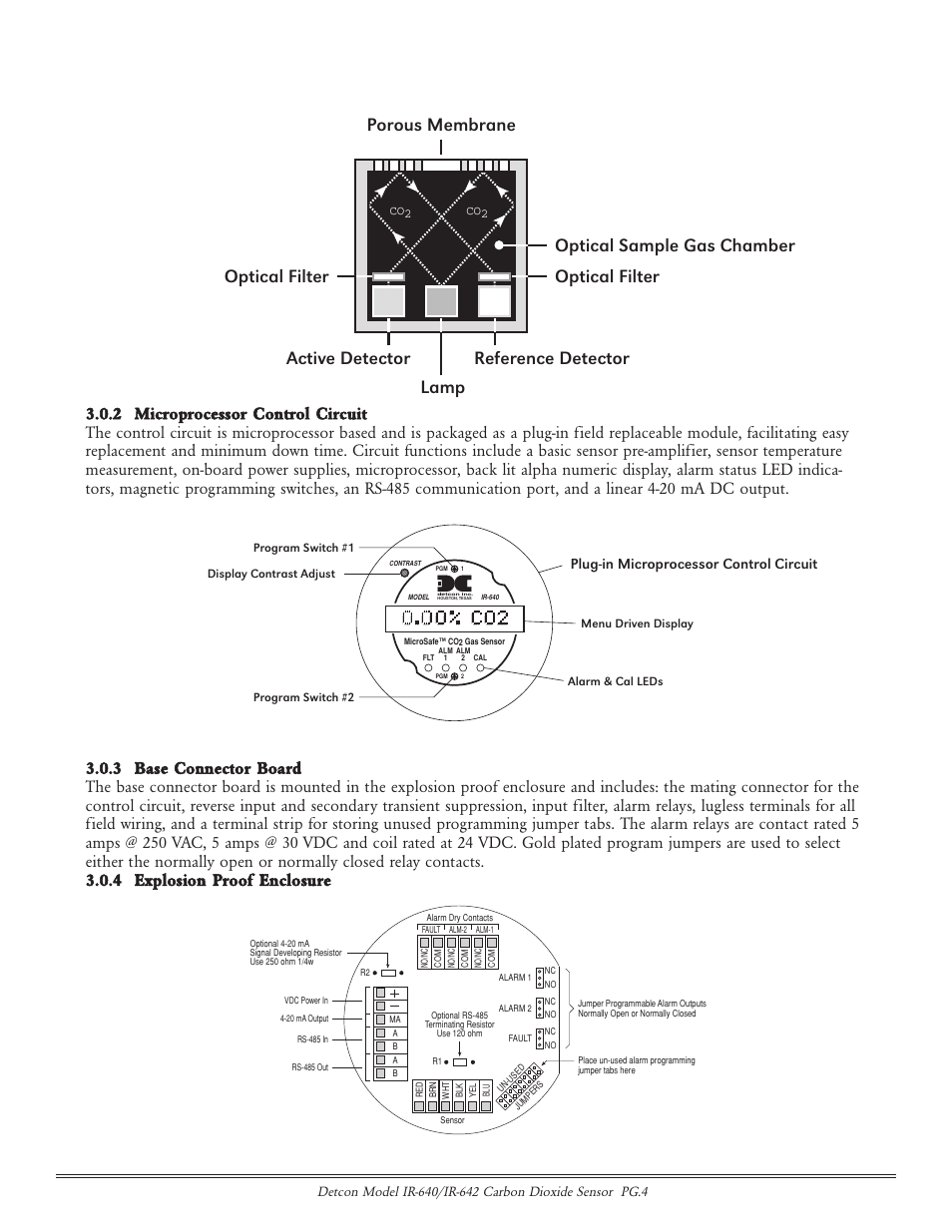 Plug-in microprocessor control circuit | Detcon IR-642 User Manual | Page 4 / 24