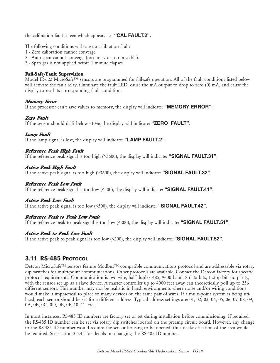 Detcon IR-622 User Manual | Page 18 / 24