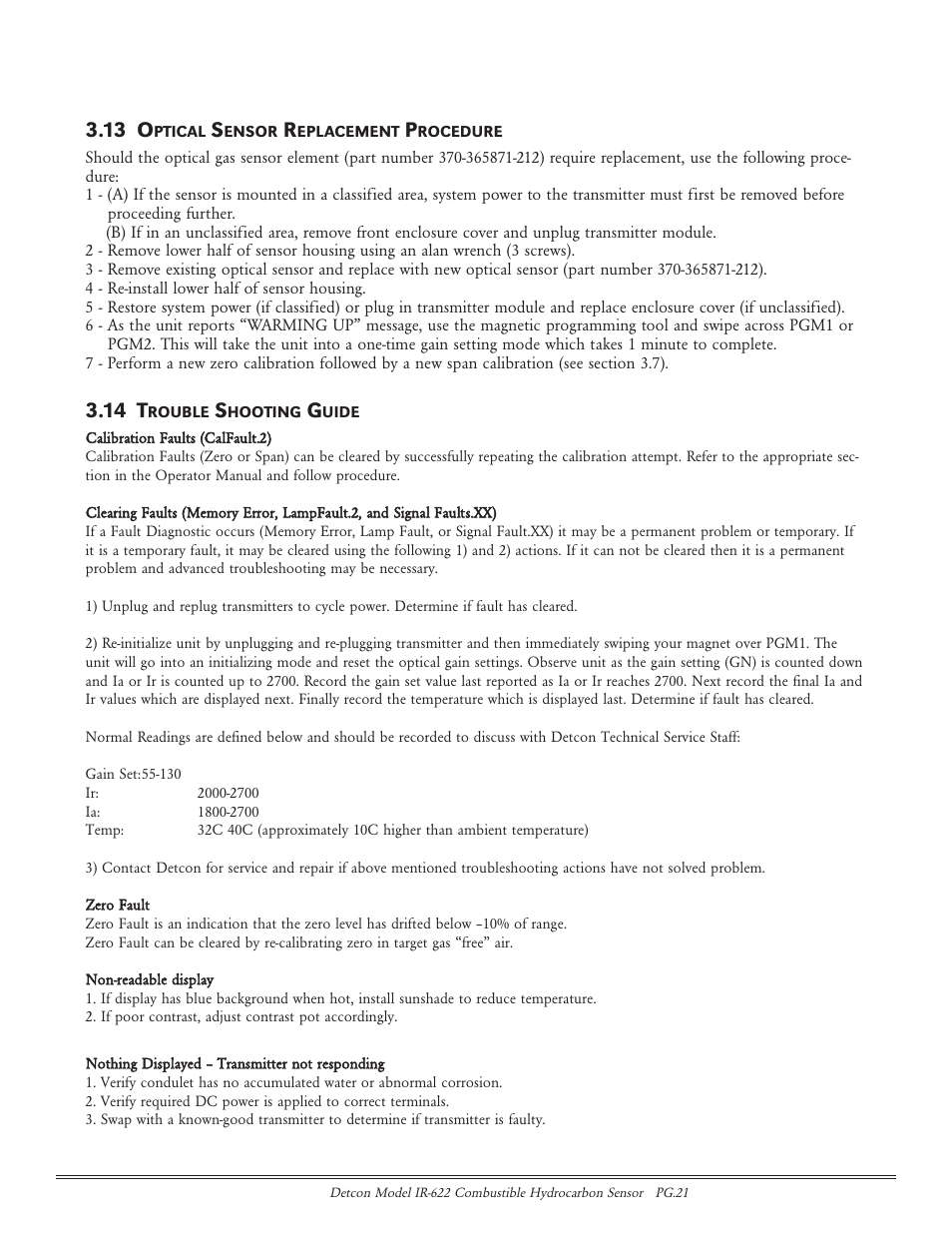 13 o, 14 t | Detcon IR-622 User Manual | Page 21 / 24