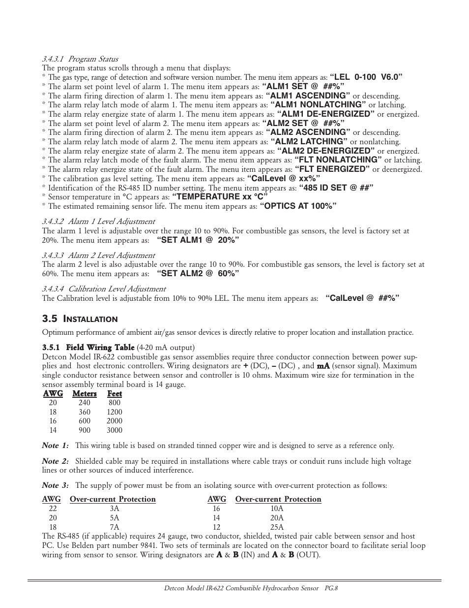 Detcon IR-622 User Manual | Page 8 / 24