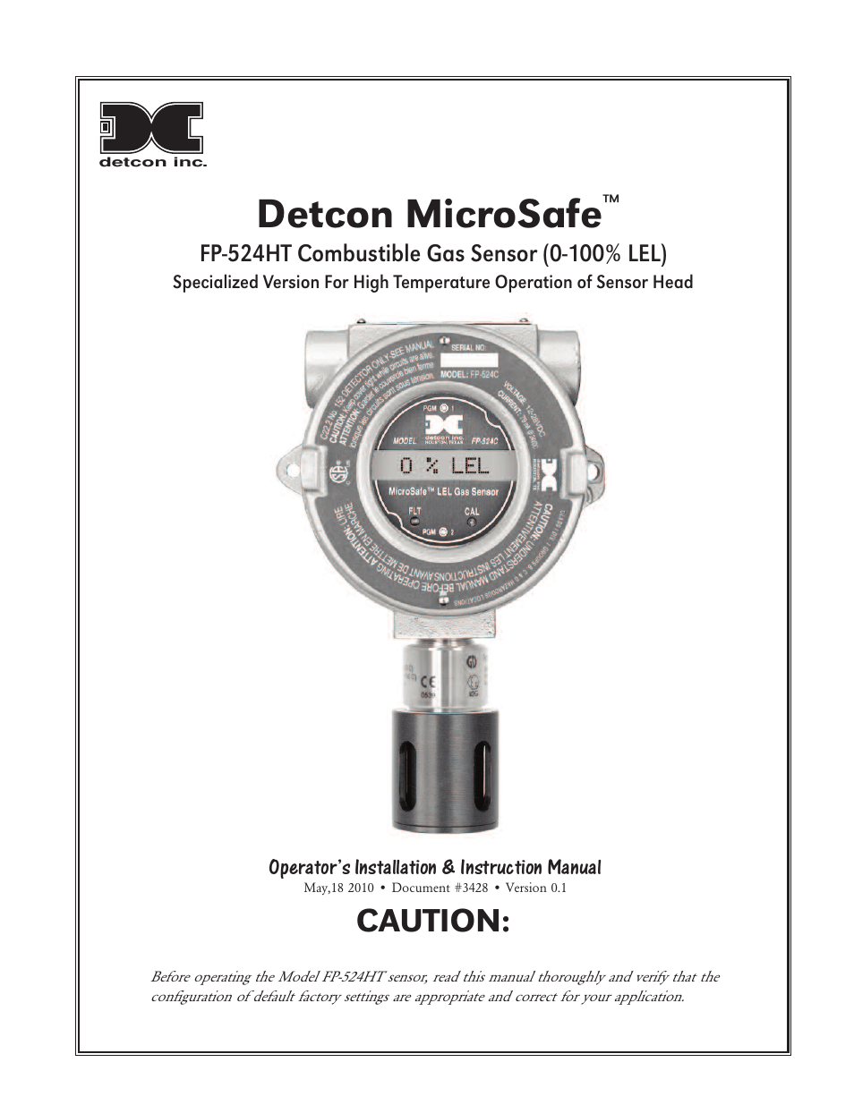 Detcon FP-524HT User Manual | 22 pages