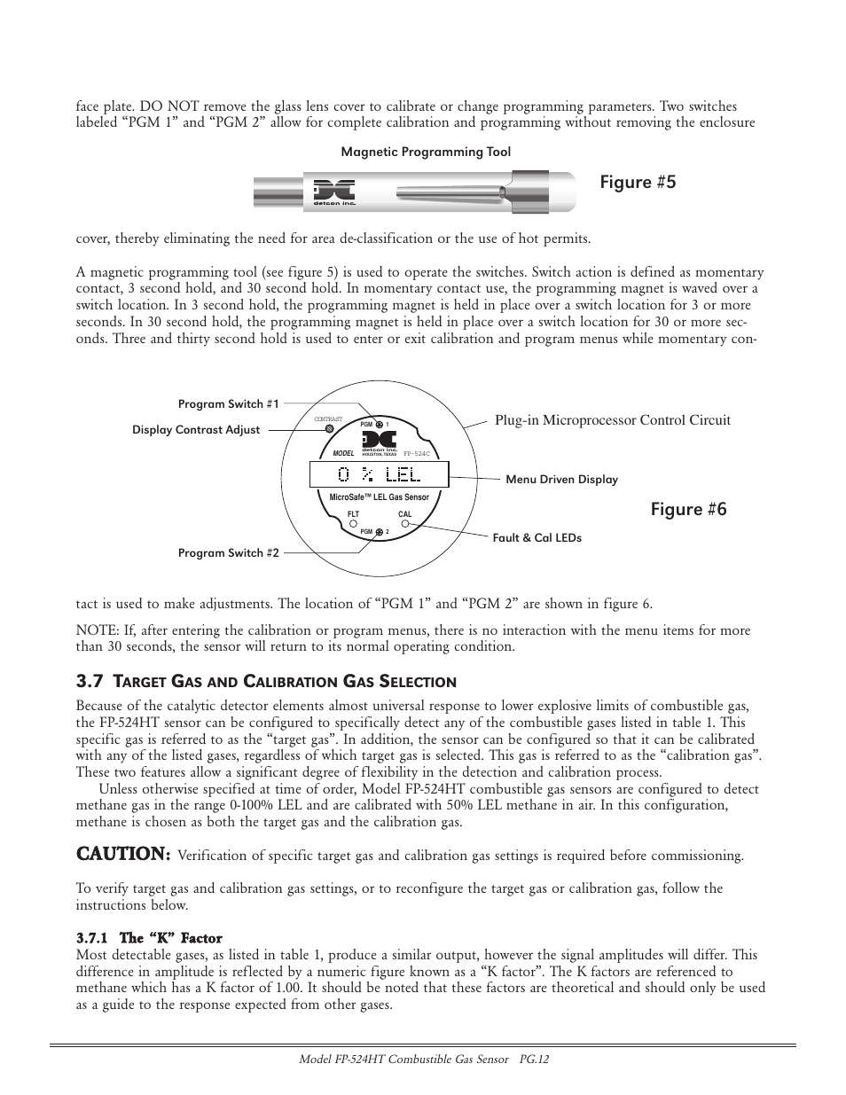 Caution, Figure #5, Figure #6 | Detcon FP-524HT User Manual | Page 12 / 22