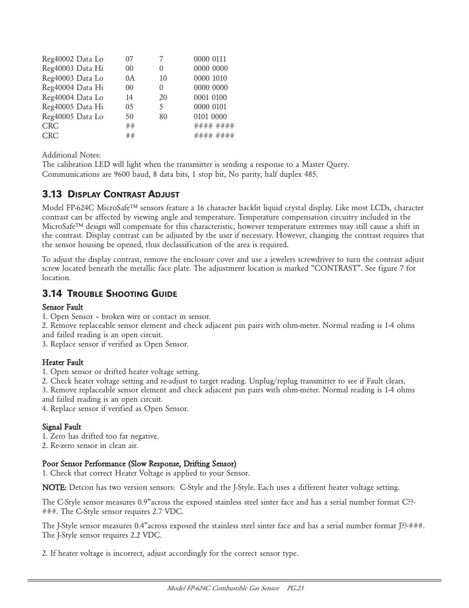 13 d, 14 t | Detcon FP-624C User Manual | Page 23 / 26