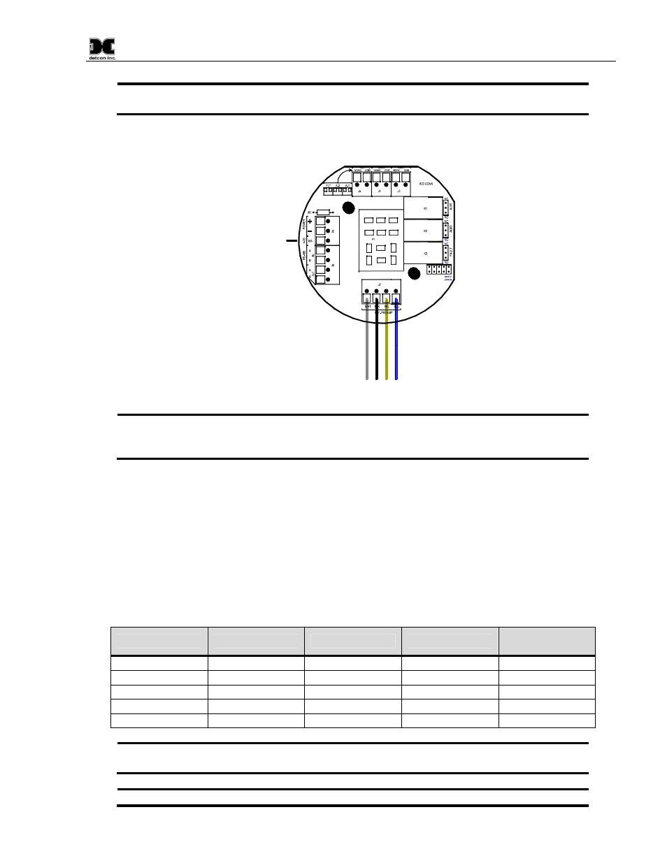 Field wiring, Figure 8 typical installation, Table 2 wire gauge vs. distance | Figure 8, 6 field wiring | Detcon TP-624D User Manual | Page 13 / 44