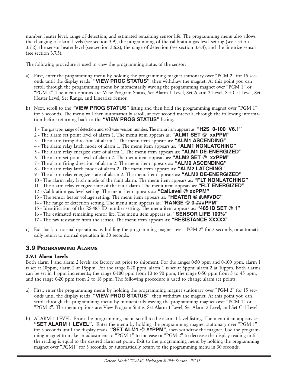 Detcon TP-624C User Manual | Page 18 / 25