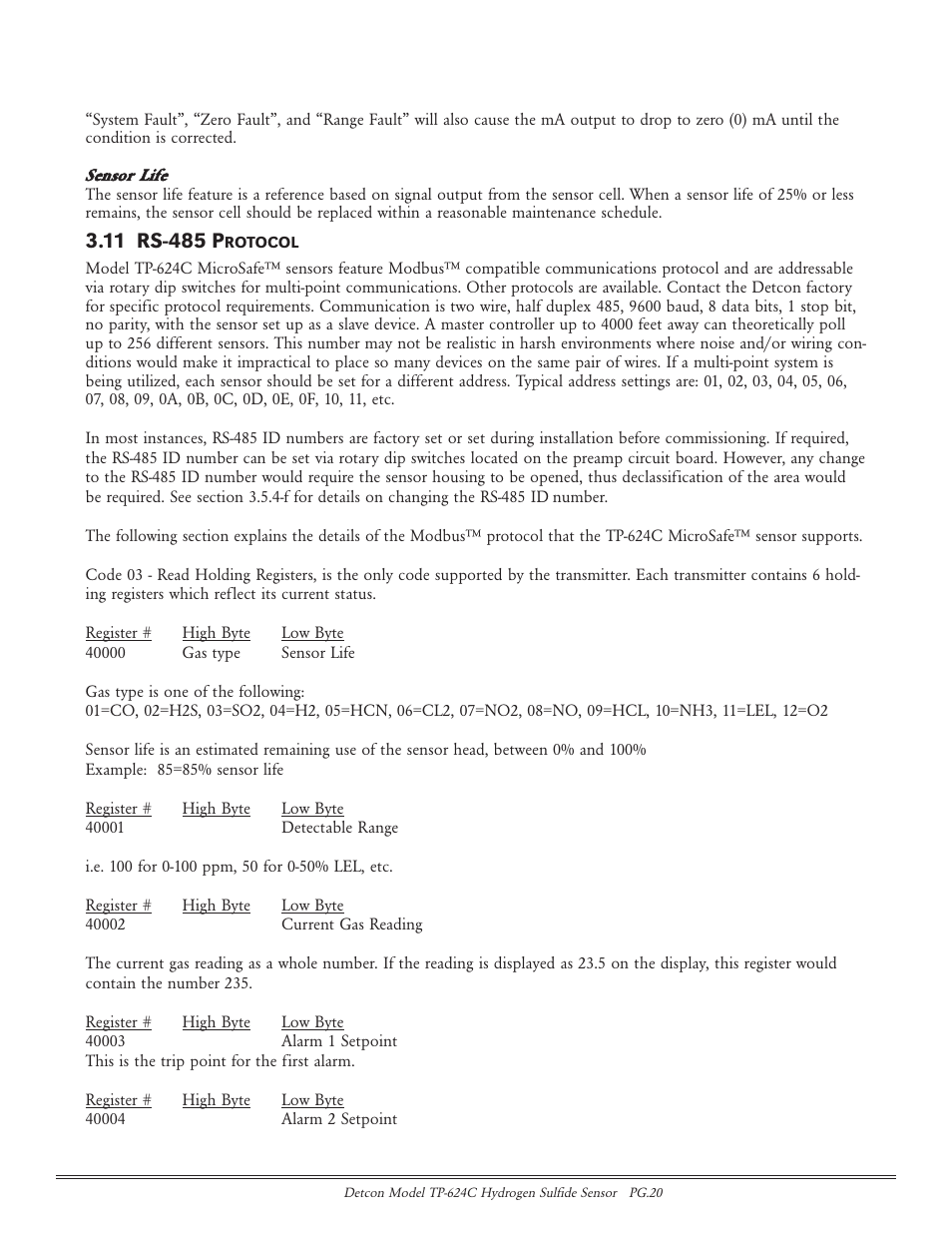 Detcon TP-624C User Manual | Page 20 / 25