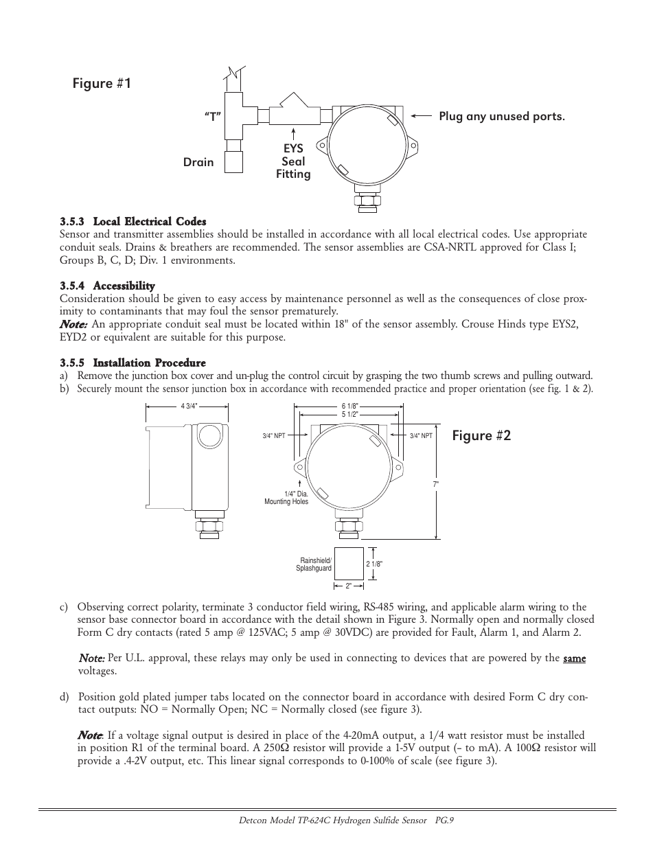 Figure #1, Figure #2 | Detcon TP-624C User Manual | Page 9 / 25