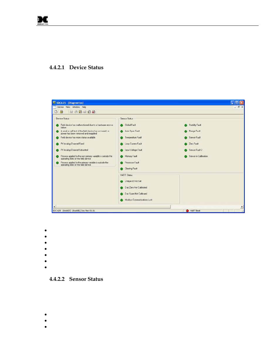 Diagnostics menu, Figure 14 device status screen | Detcon TP-524D-HRT User Manual | Page 33 / 52