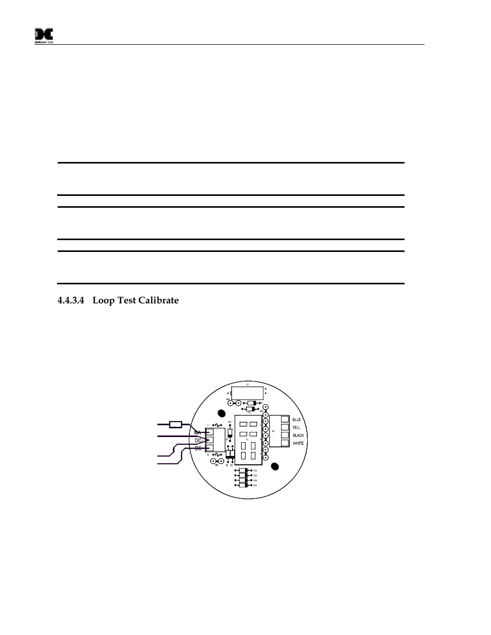 Figure 17 dvm connection, 4 loop test calibrate, D/a trim | Detcon TP-524D-HRT User Manual | Page 38 / 52