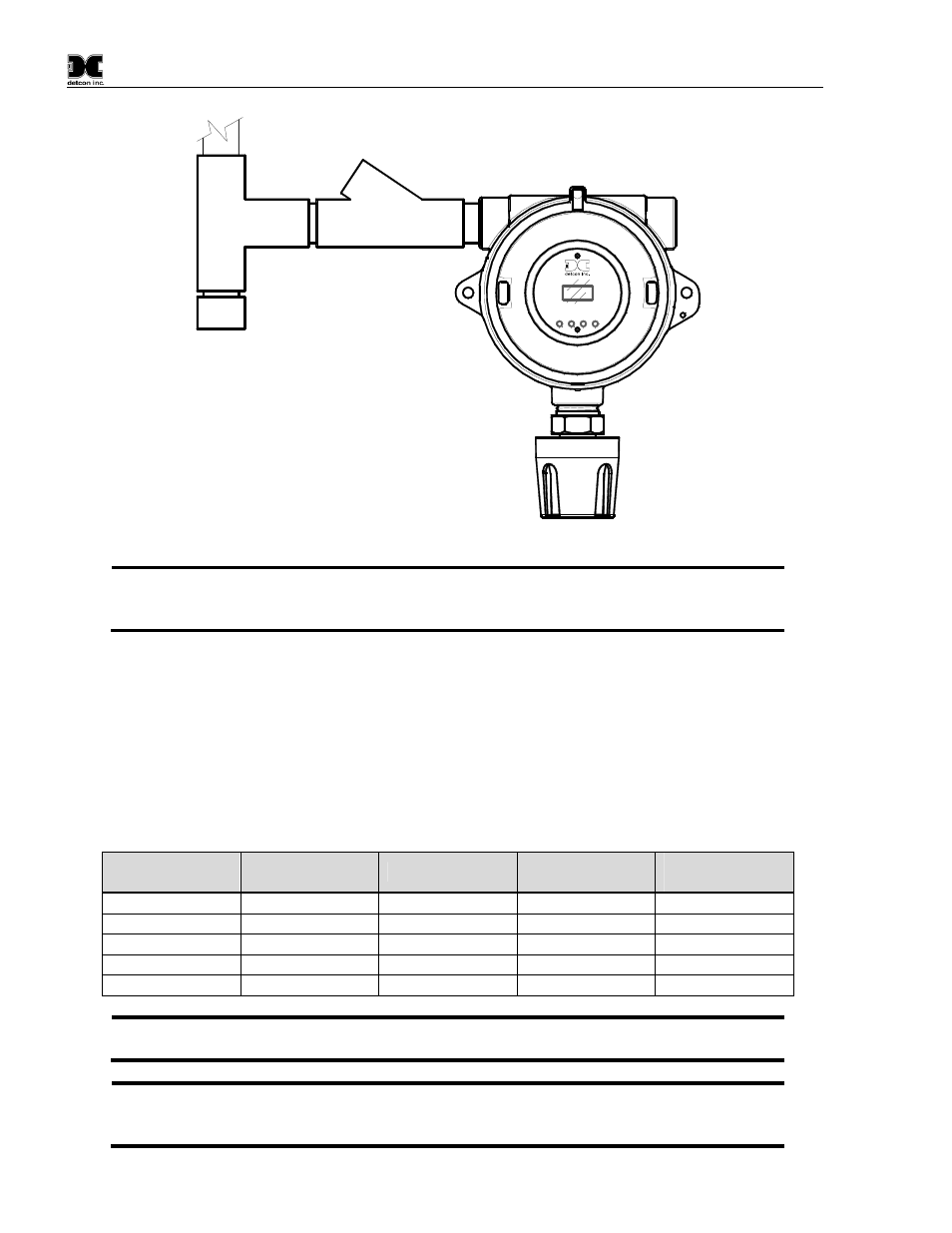 Field wiring, Figure 8 typical installation, Table 2 wire gauge vs. distance | Figure 8, 6 field wiring | Detcon TP-524D User Manual | Page 12 / 40