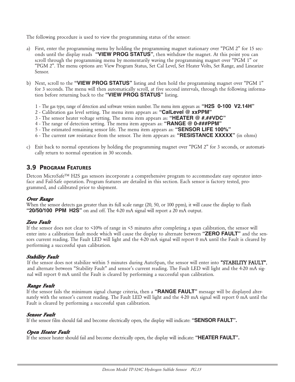 Detcon TP-524C User Manual | Page 15 / 20